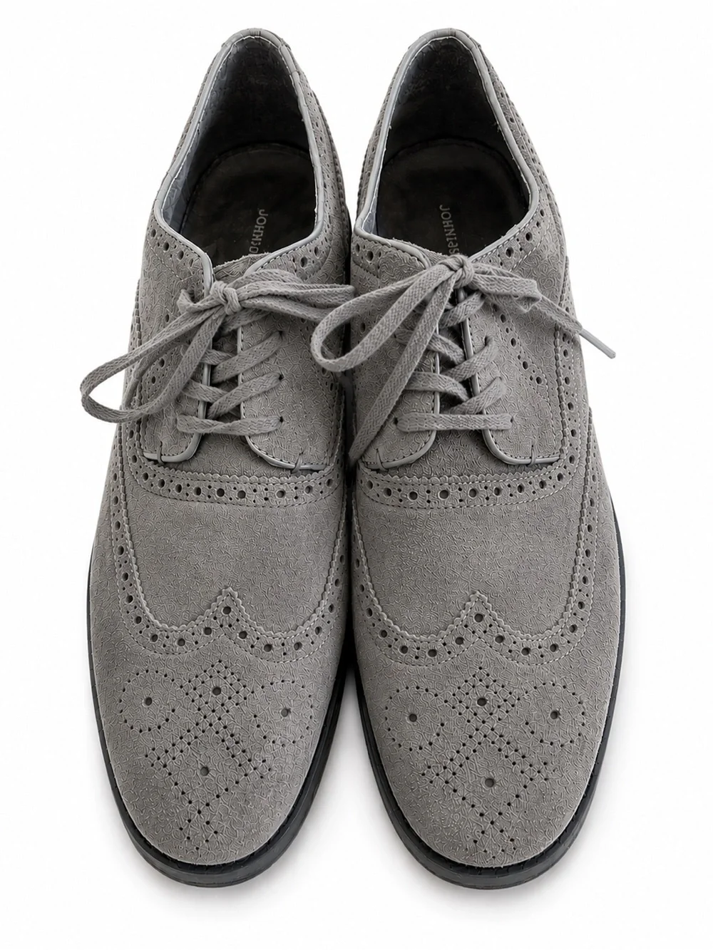 John Varvatos U.S.A. Gray Suede Wingtip Oxford Dress Shoes Men’s 9.5M